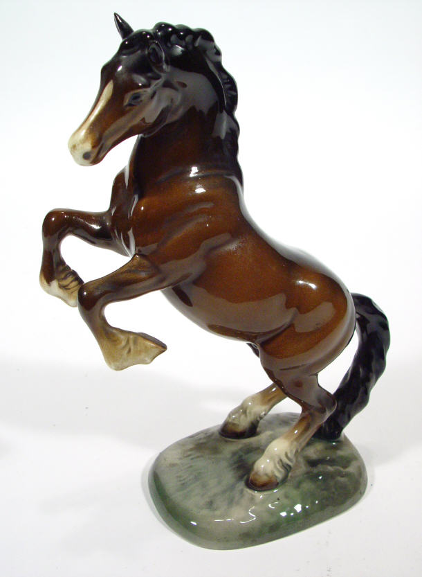 Appraisal: Hand painted Beswick prancing horse impressed and factory marks to