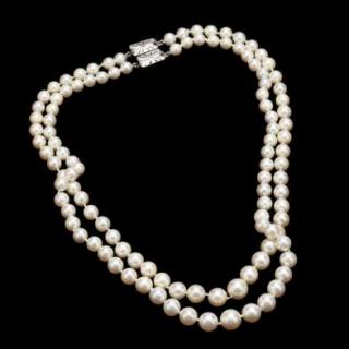 Appraisal: Vintage KT Double Strand Akoya Pearl Convertible Necklace att Mikimoto