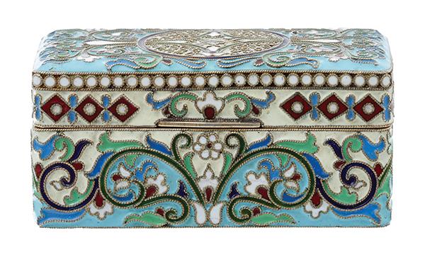 Appraisal: A RUSSIAN GILT SILVER ENAMEL AND CLOISONNE BOX MID TH