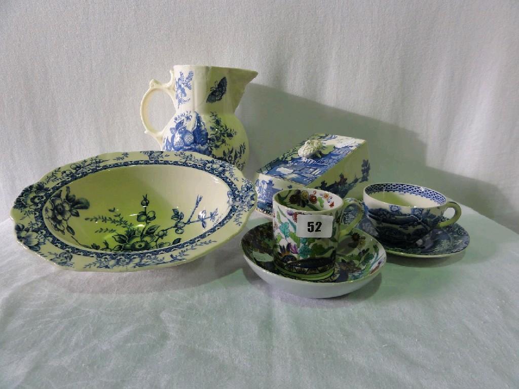 Appraisal: A collection of blue and white printed wares including a