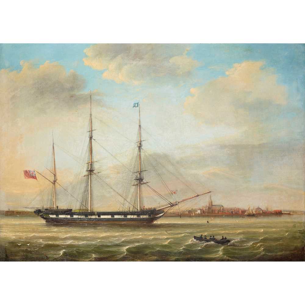 Appraisal: CHARLES GREGORY BRITISH - AN EAST-INDIAMAN OFF HARWICH Indistinctly signed