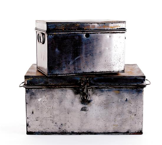 Appraisal: Twelve metal boxes lidded rectangular form assorted sizes H W