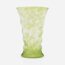 Appraisal: mile Gall VASE WITH QUEEN ANNE'S LACE France c acid-etched