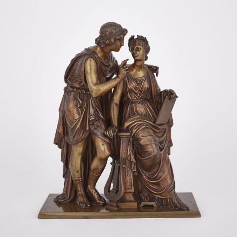 Appraisal: Thomas Nelson MacLean British - THE LESSON gilt and patinated