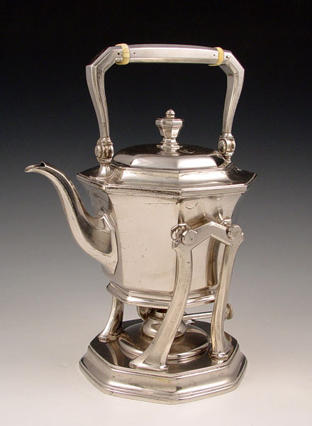 Appraisal: TIFFANY CO OCTAGONAL STERLING KETTLE ON STAND BURNER pint octagonal