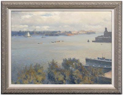 Appraisal: Anthonie Pieter Schotel painting Dutch - Amsterdam Harbor circa signed