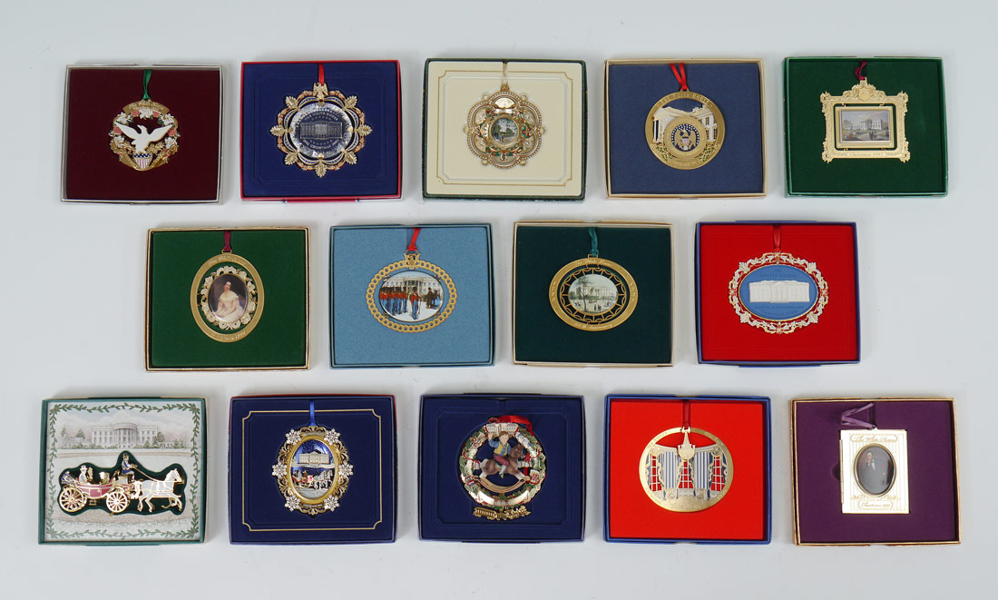 Appraisal: WHITE HOUSE HISTORICAL ASSOCIATION YEARLY CHRISTMAS ORNAMENTS Ornaments are in