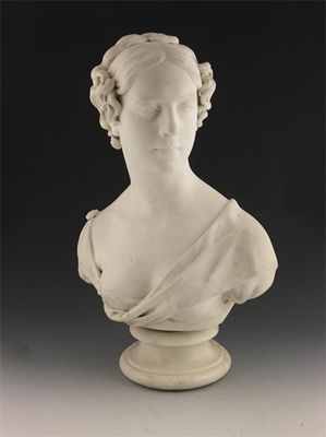 Appraisal: James Heffernan - A marble bust possibly Miss E W