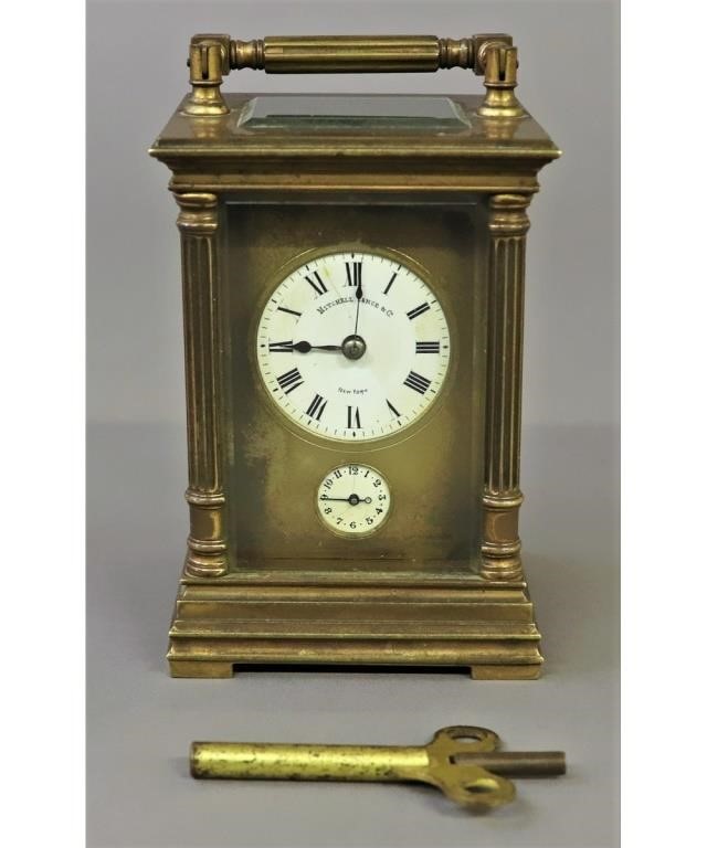 Appraisal: Mitchell Vance Co New York gilt bronze carriage clock with