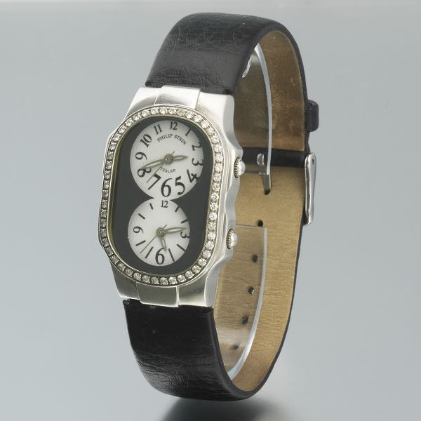 Appraisal: PHILLIP STEIN DUAL TIME ZONE QUARTZ LADIES' WATCH Fits wrist