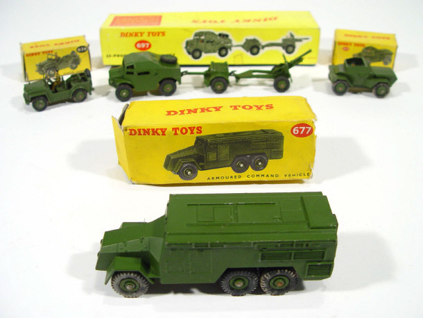 Appraisal: Four boxed Dinky toys military vehicles lb field guns set