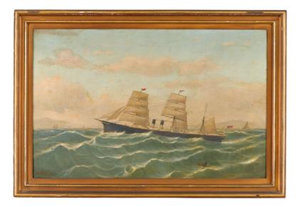 Appraisal: Attributed to Edgar Parker - portrait of the steamship 'ontario'