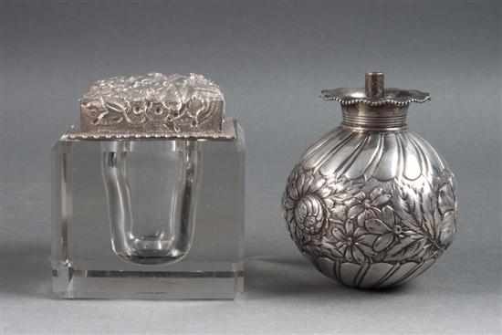 Appraisal: American Aesthetic Movement repousse sterling silver oil lamp Gorham and