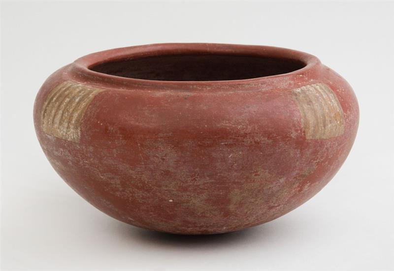 Appraisal: NAYARIT PROTOCLASSICAL RED-GROUND POTTERY BOWL x in diam Property from