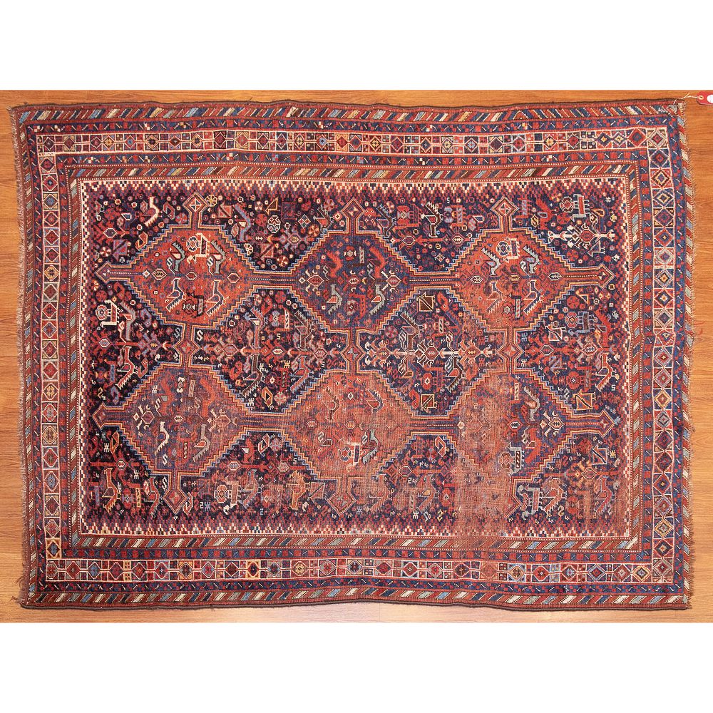 Appraisal: Semi-Antique Shiraz Rug Persia x Second quarter- th century hand-knotted