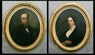 Appraisal: Louis Shultz Portrait of a Man and Woman c Louis