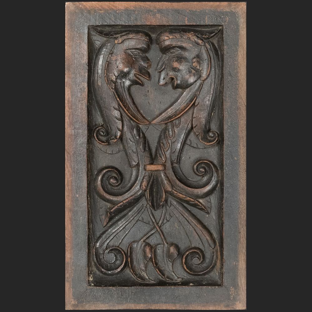 Appraisal: Three Anglo-French Gothic Carved Oak Panels Comprising A Pair with