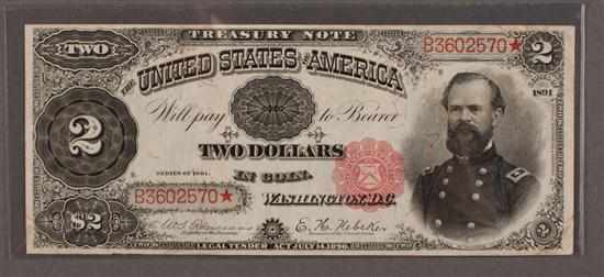 Appraisal: United States Treasury Note Series of signed Rosecrans and Nebeker