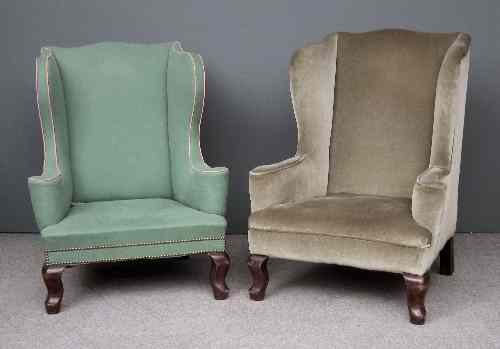 Appraisal: A pair of s oak wing back easy chairs with