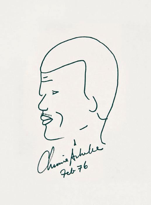 Appraisal: Chinua ACHEBE Nigerian b Self-portrait ink on paper x inches