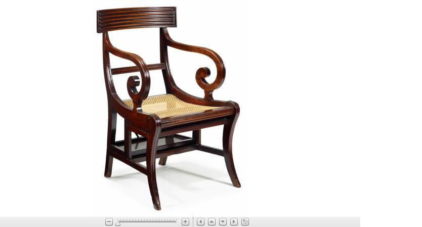 Appraisal: Fine Regency mahogany metamorphic library armchaircirca after a design by