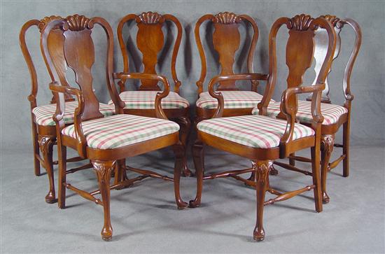 Appraisal: Set of Six Queen Anne Style Dining Chairs Late th