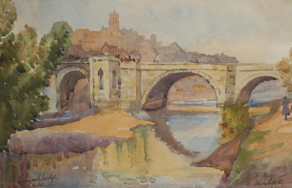 Appraisal: L BATES th CENTURY RICHMOND BRIDGE NORTH YORKSHIRE signed lower