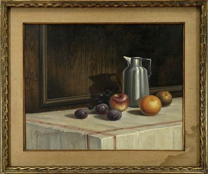 Appraisal: th Century School Still Life with Jug Oil on canvas