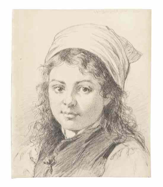 Appraisal: William Adolphe Bouguereau French - Portrait of a Girl pencil