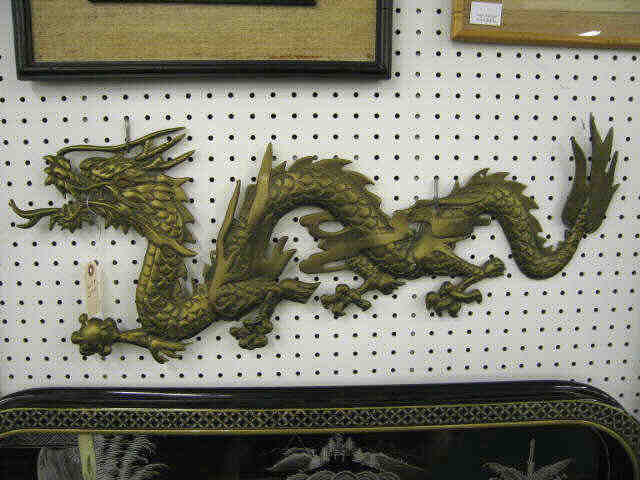 Appraisal: Chinese Brass Figural Plaque of a Dragon