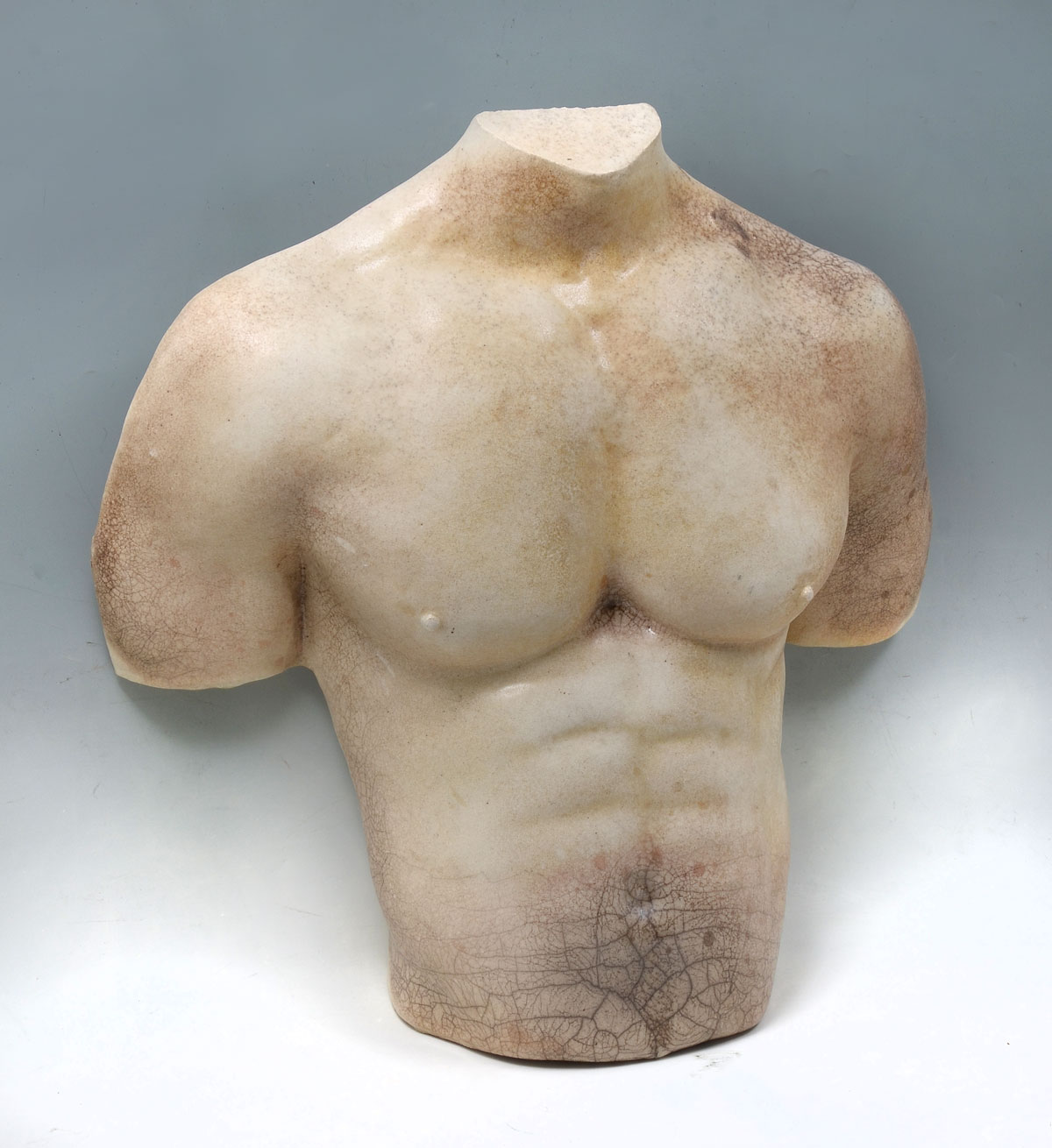 Appraisal: DODACK Gene American st c Male Torso Glazed Ceramic ''