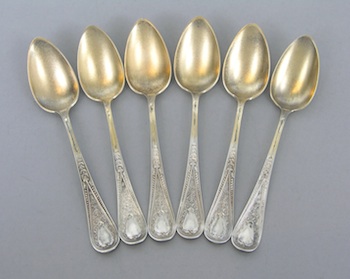 Appraisal: A Lot of Six Coffee Spoons in Hindostanee Pattern by