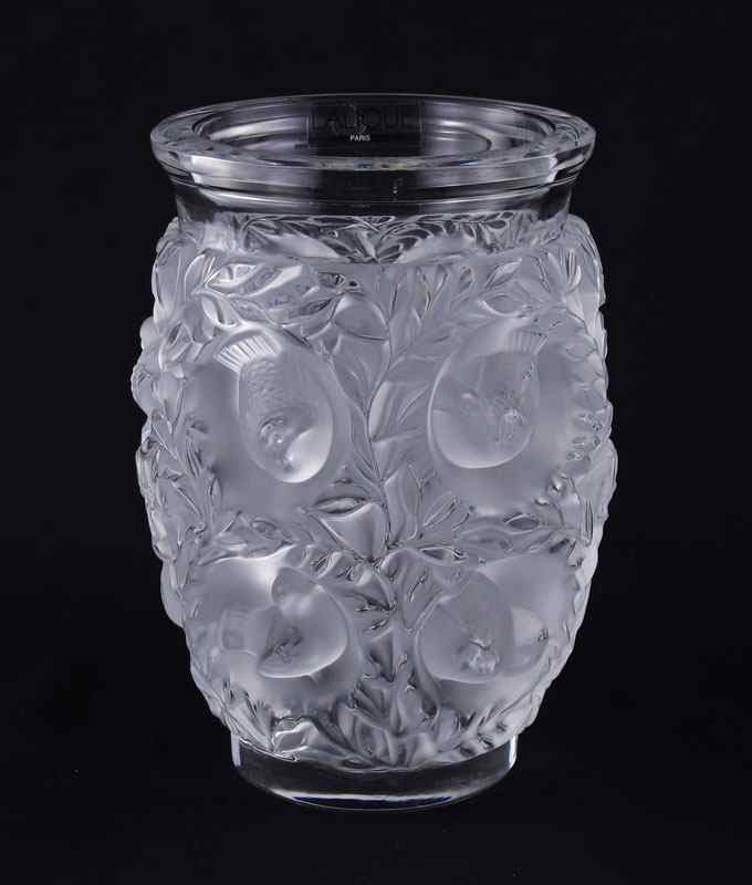 Appraisal: LALIQUE BAGATELLE BIRD VASE '' h x '' Etched Lalique