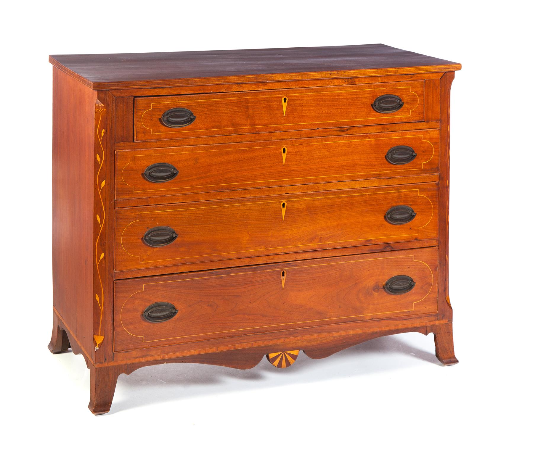 Appraisal: AMERICAN HEPPLEWHITE INLAID CHEST OF DRAWERS Late th-early th century