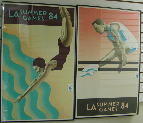 Appraisal: TWO COLLECTIBLE POSTERS each commemorating the Summer Olympic Games in