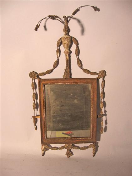 Appraisal: Small Neoclassical style gilt wood wall mirror The rectangular mirror