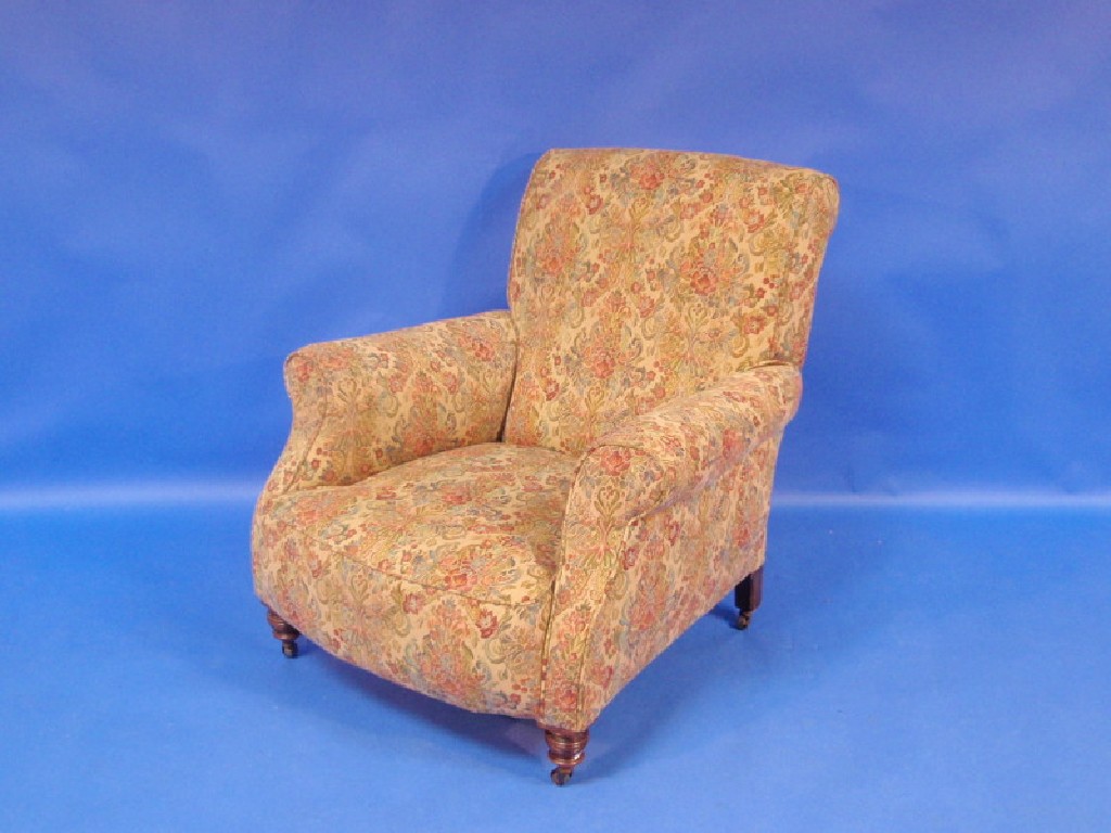 Appraisal: A late Victorian armchair upholstered in floral tapestry