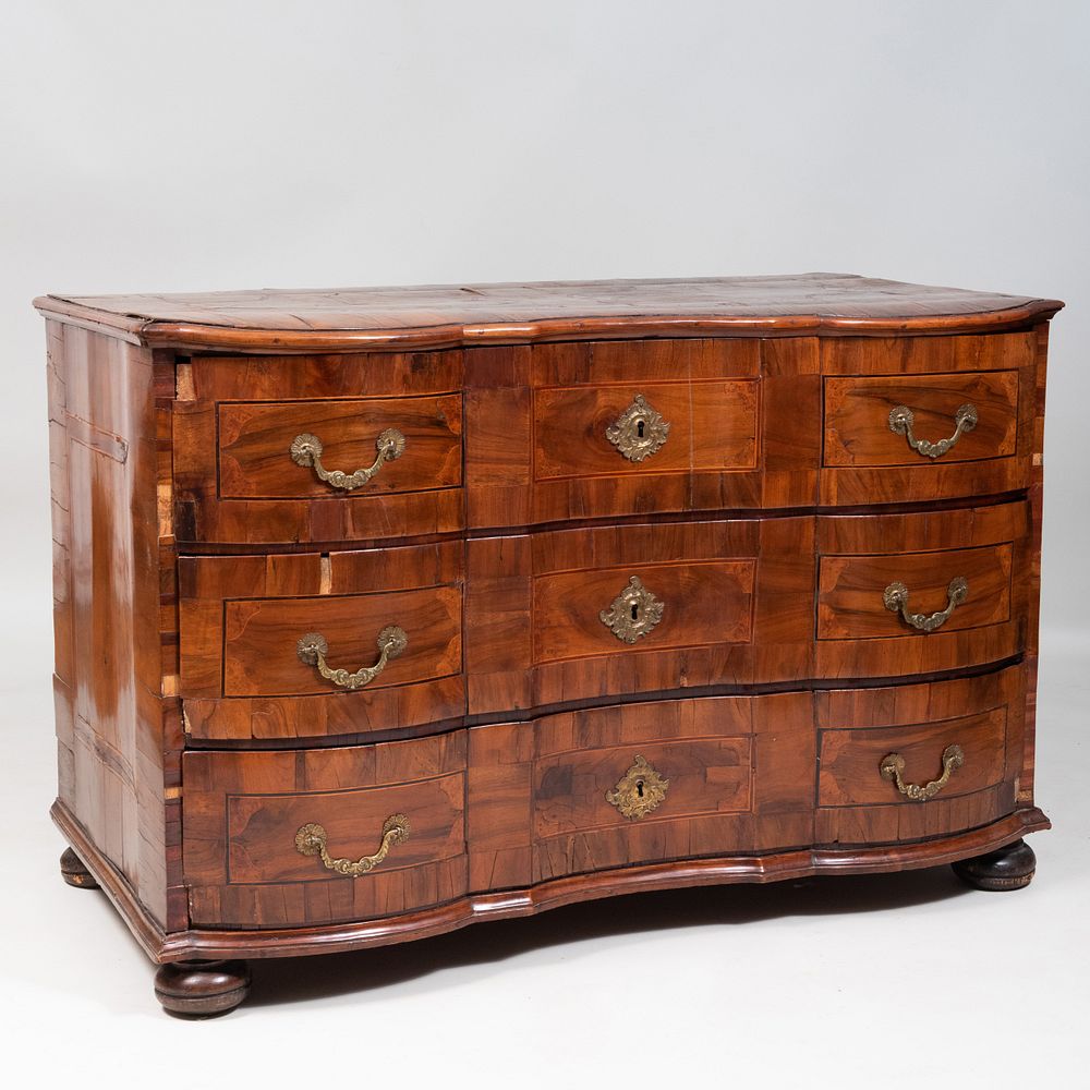 Appraisal: German Baroque Walnut Mahogany and Ebony Parquetry Commode x x