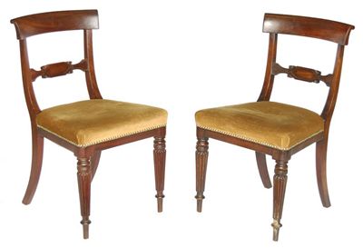 Appraisal: A pair of George IV mahogany side chairs the stuffed