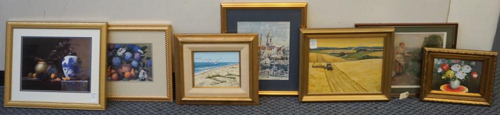 Appraisal: Group of Seven Assorted Framed Artworks Predominantly Offset Print Reproductions