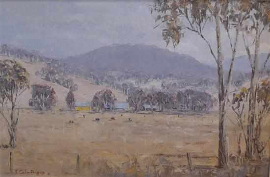 Appraisal: J COLIN ANGUS BONEGILLA LANDSCAPE OIL ON BOARD x cm