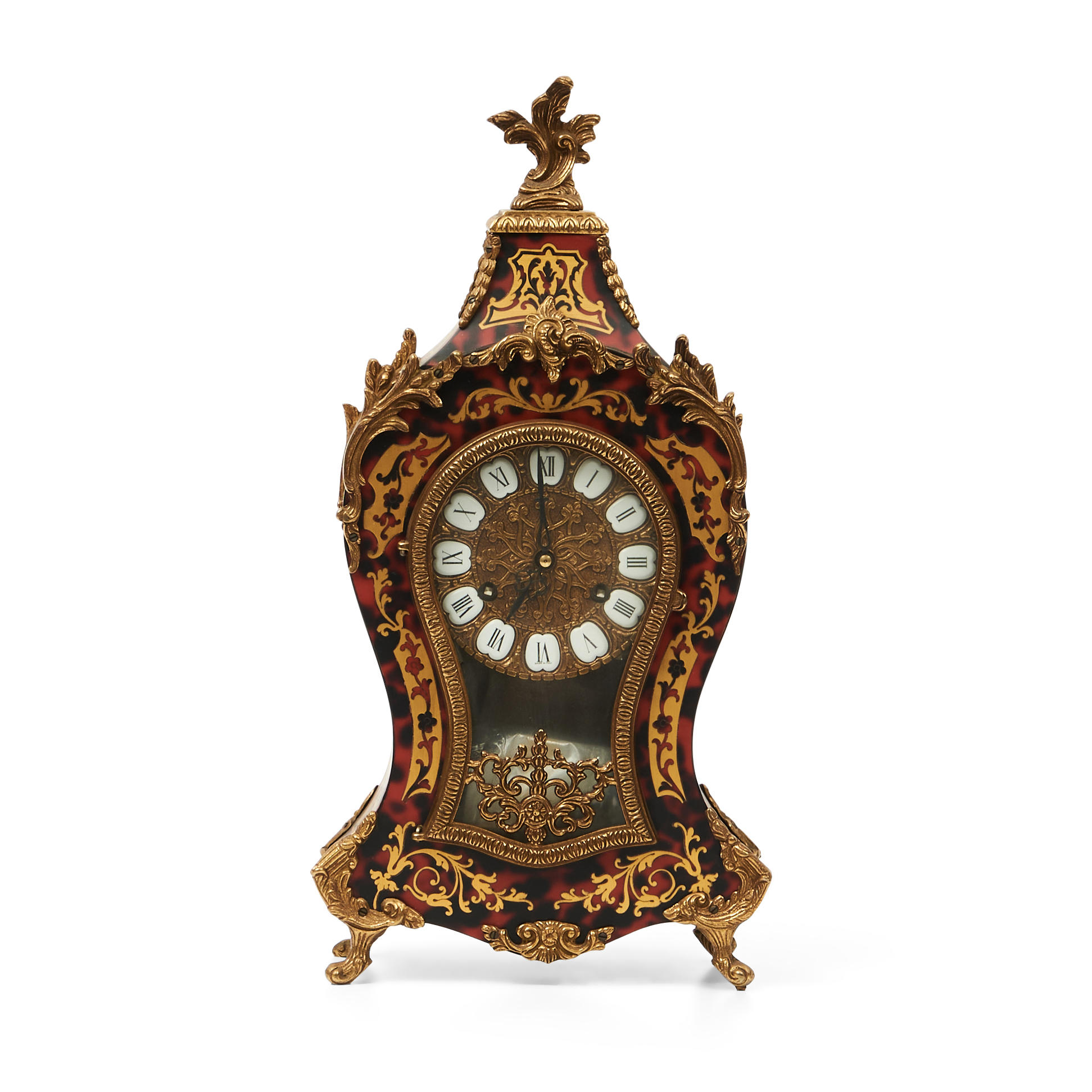 Appraisal: Boulle Mantel Clock made in Italy with gilt metal accents