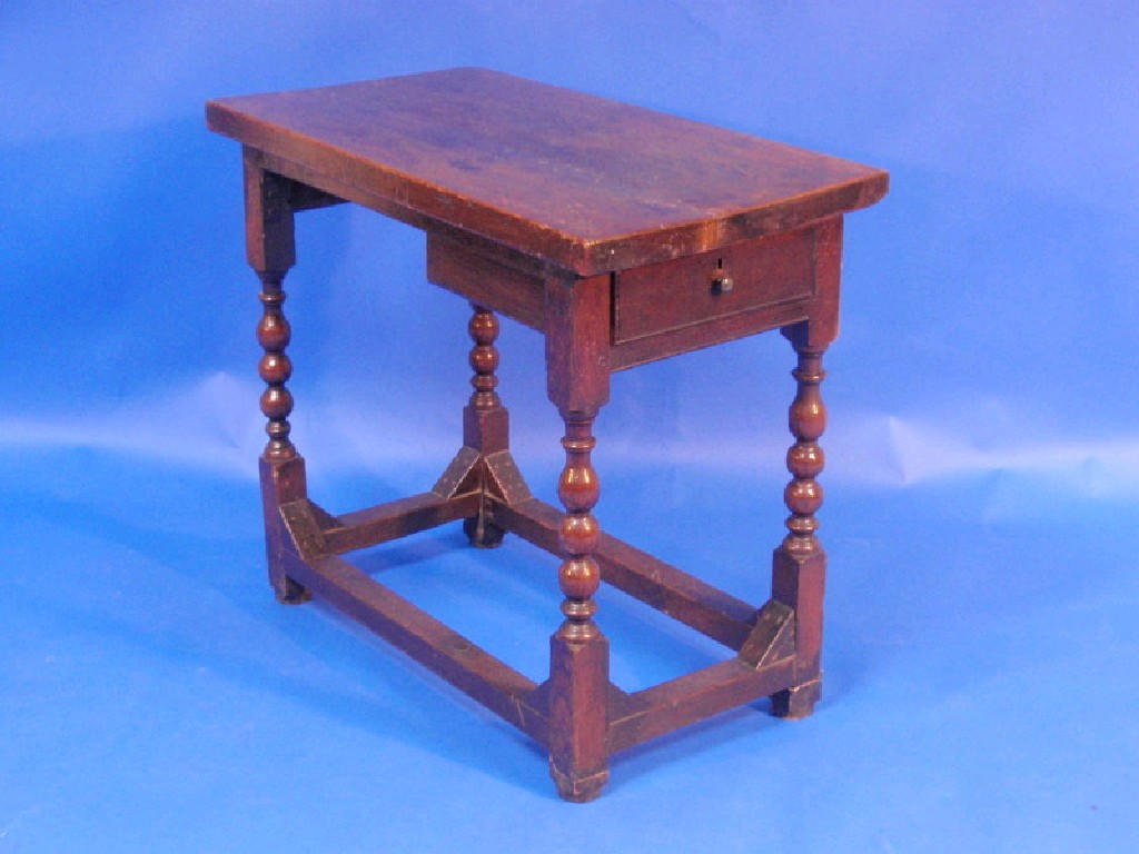 Appraisal: A period adapted oak and pine table with drawer cm