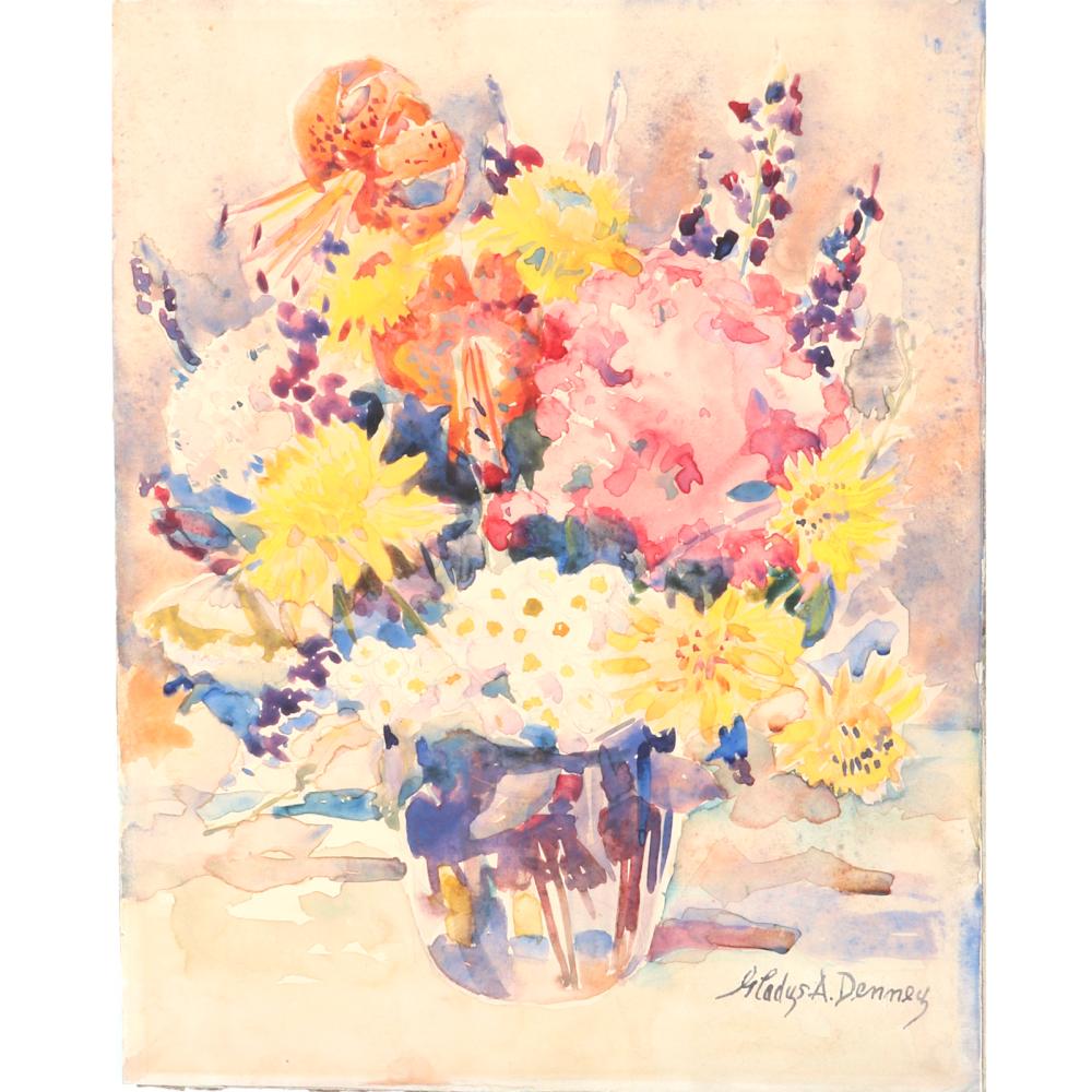 Appraisal: GLADYS A DENNY INDIANA B FLOWERS IN A VASE STILL