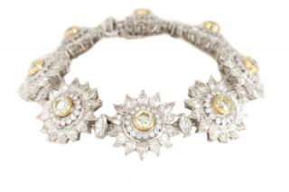 Appraisal: Ladies k Diamond Starburst Bracelet CTW Ladies k two-tone yellow