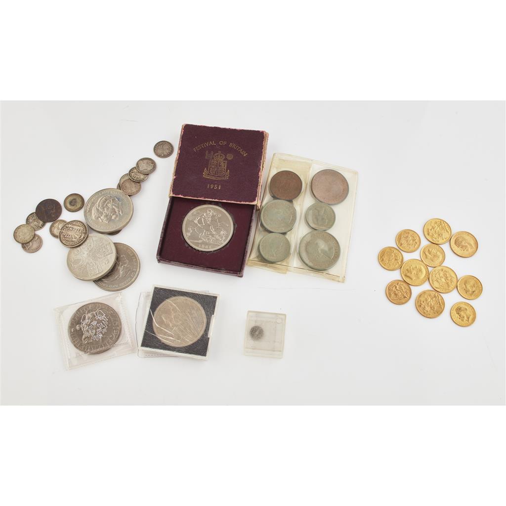 Appraisal: A group of five Sovereigns and six half Sovereigns sovereigns