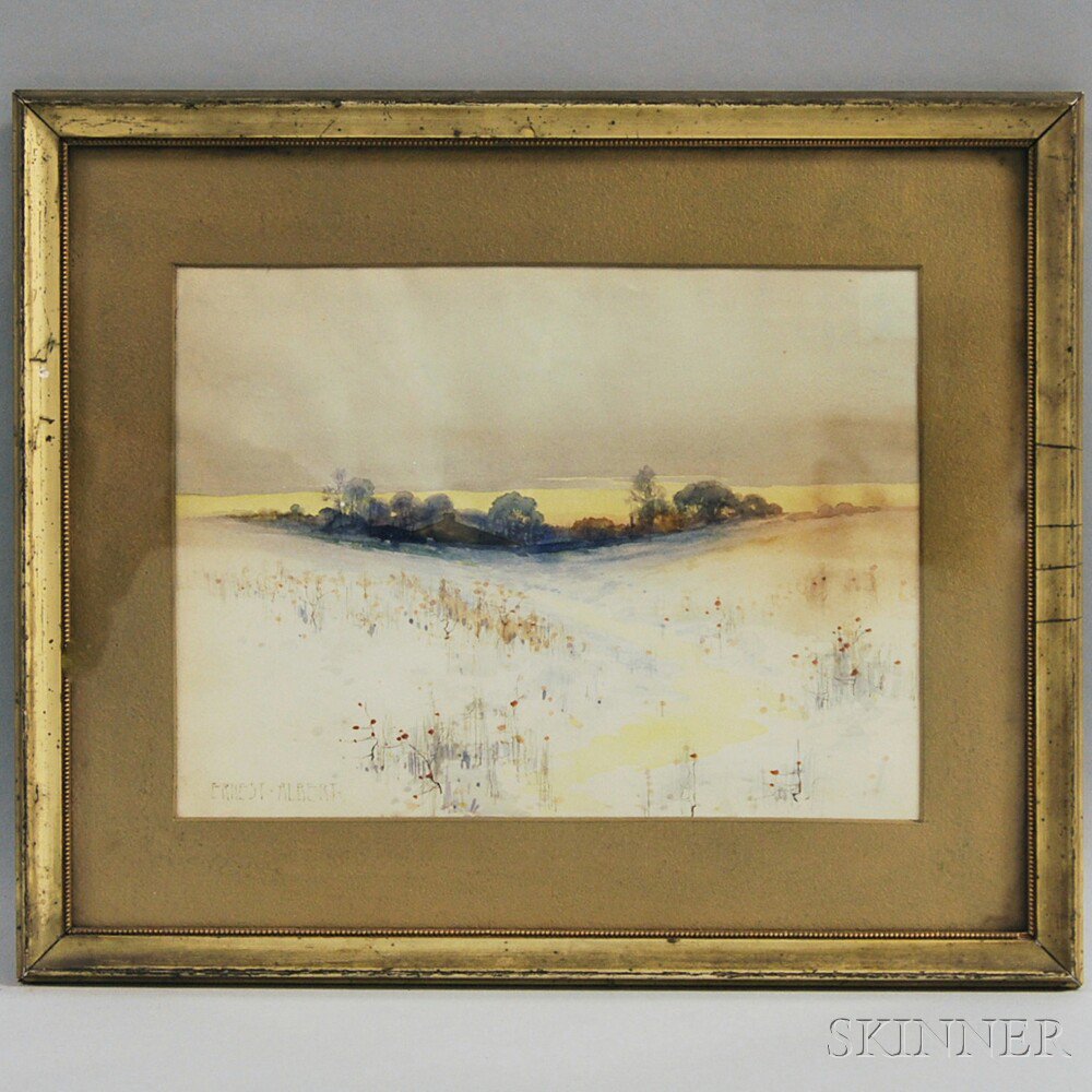 Appraisal: Ernest Albert American - Snowy Field at Twilight Signed ERNEST