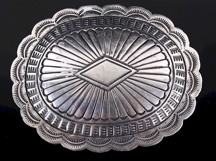 Appraisal: Navajo Sterling Silver Belt Buckle Featured in this lot we