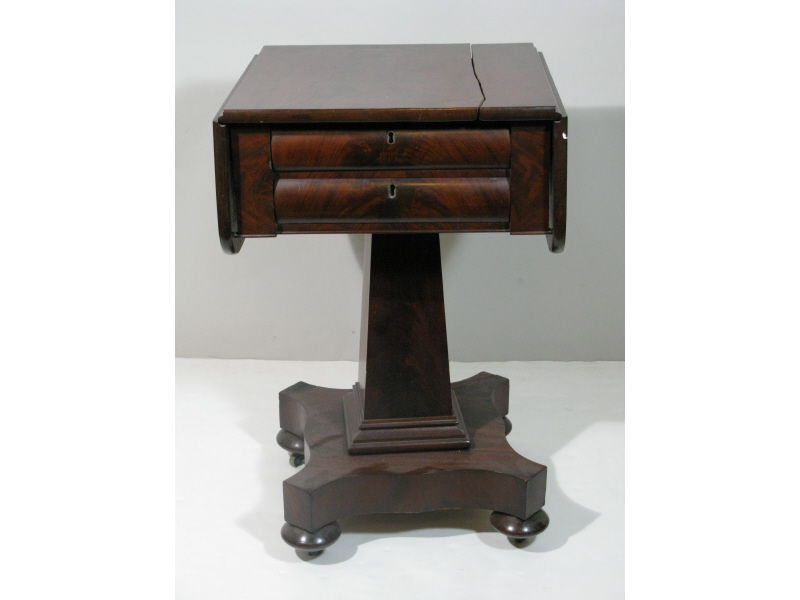 Appraisal: American Empire Work Stand th c mahogany and mahogany veneers