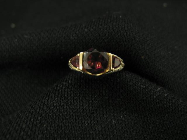 Appraisal: Garnet Diamond Ring rich gems totaling carats highlighted by small